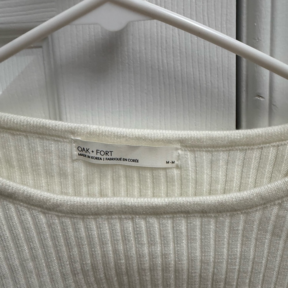 White Ribbed Layered Long Sleeve & Tank Top - Picture 3 of 5